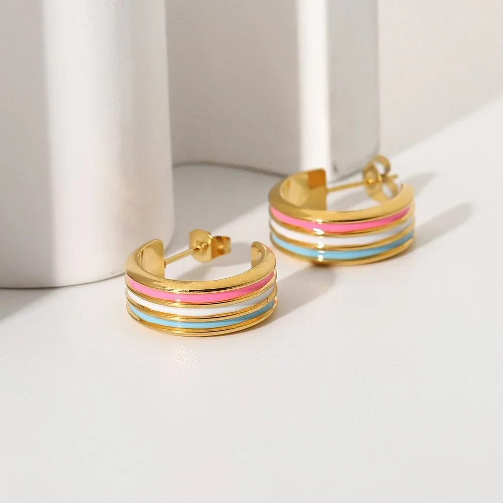 Ella Cotton Candy Hoops - Picture 6 of 8